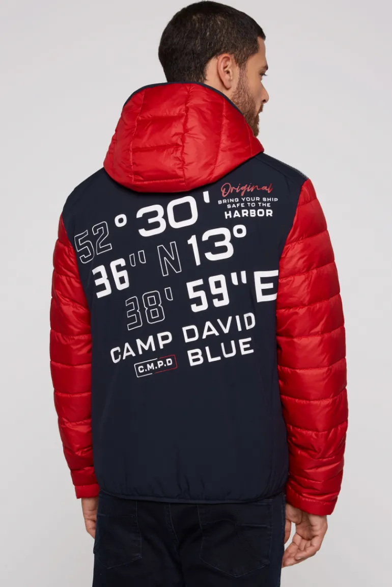 Clearance CAMP DAVID & SOCCX Steppjacke mit Colour-Blocking und Rücken-Print flight red flightred