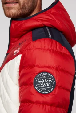 Clearance CAMP DAVID & SOCCX Steppjacke mit Colour-Blocking und Rücken-Print flight red flightred