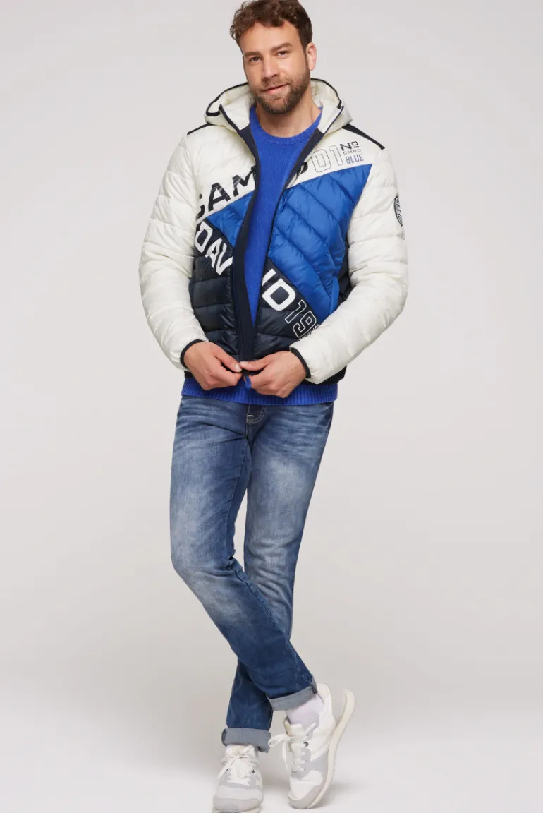 New CAMP DAVID & SOCCX Steppjacke mit Colour-Blocking und Rücken-Print kitt