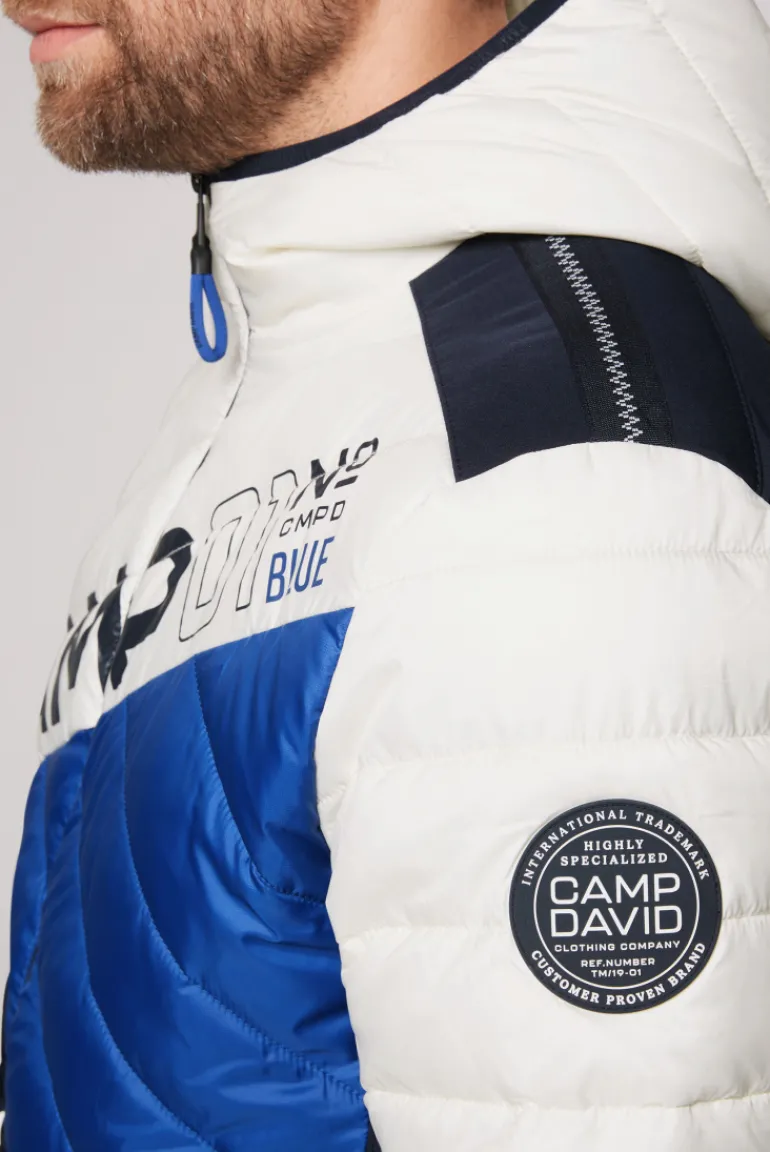 New CAMP DAVID & SOCCX Steppjacke mit Colour-Blocking und Rücken-Print kitt