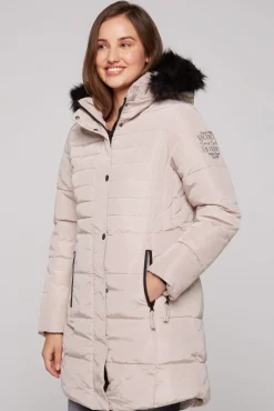 Flash Sale CAMP DAVID & SOCCX Stepp-Parka mit abtrennbarer Kapuze und Kunstfell light beige lightbeige