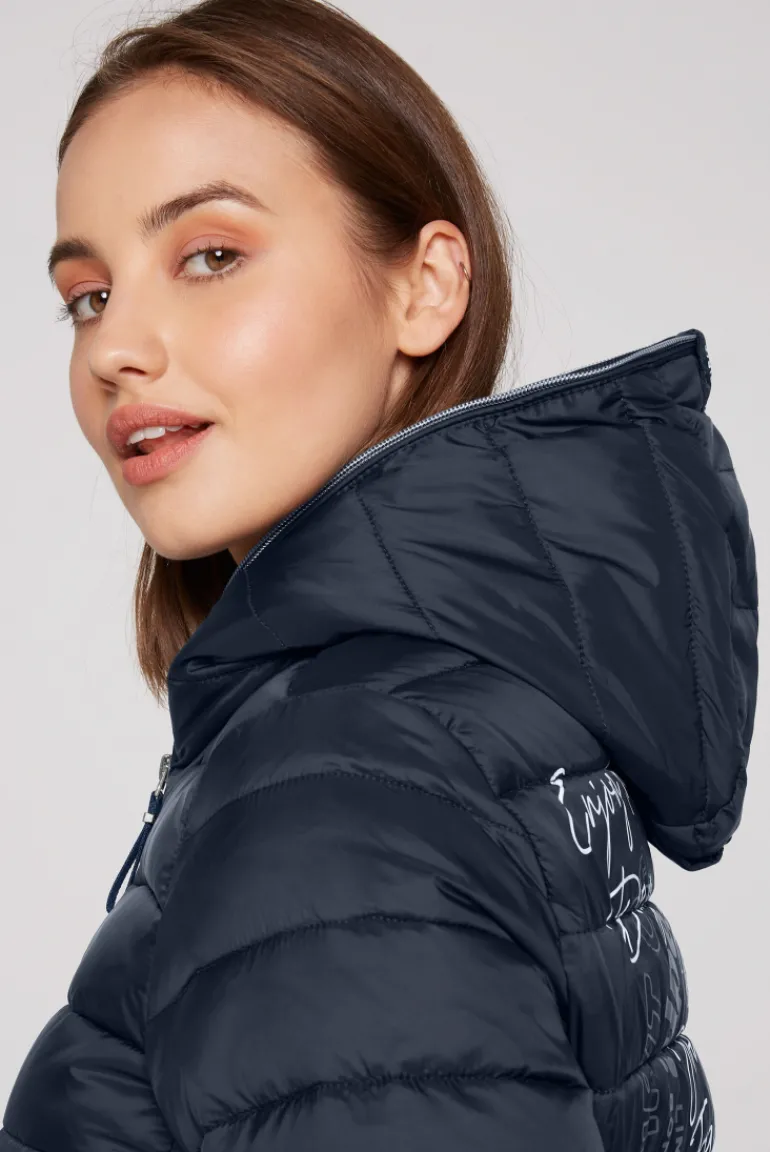 Hot CAMP DAVID & SOCCX Stepp-Parka mit Kapuze und Rücken-Print blue navy bluenavy
