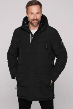 Discount CAMP DAVID & SOCCX Stepp-Parka mit Kapuzen-Layering black
