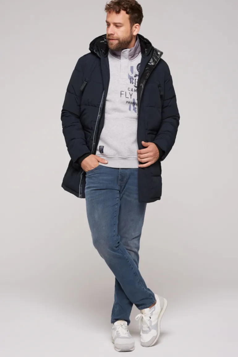 Best Sale CAMP DAVID & SOCCX Stepp-Parka mit Kapuzen-Layering blue navy bluenavy