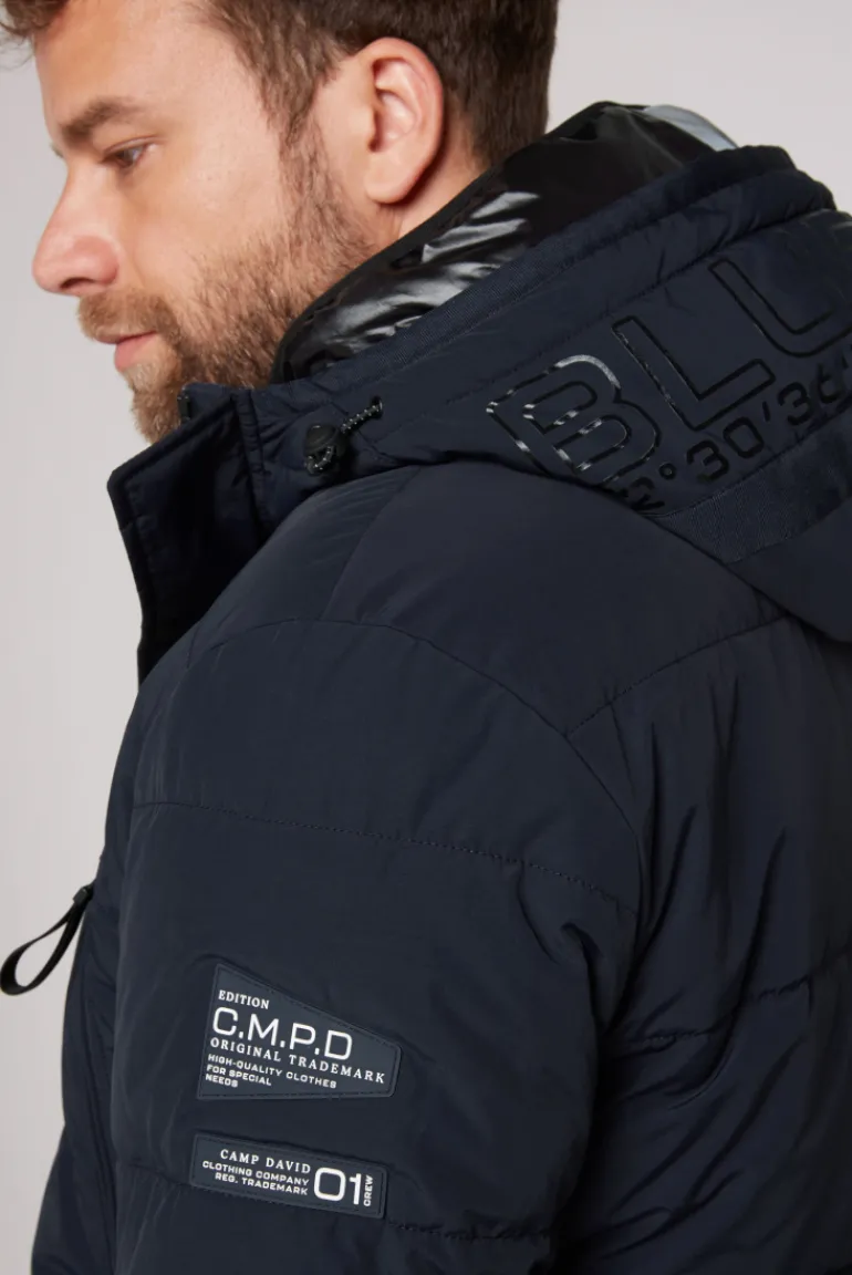 Best Sale CAMP DAVID & SOCCX Stepp-Parka mit Kapuzen-Layering blue navy bluenavy