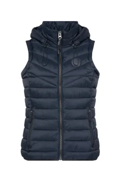 Cheap CAMP DAVID & SOCCX Steppweste mit abknöpfbarer Kapuze blue navy bluenavy