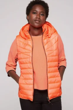 Online CAMP DAVID & SOCCX Steppweste mit abknöpfbarer Kapuze neon orange neonorange