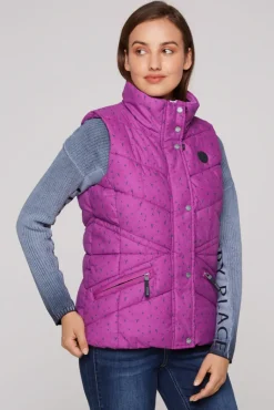 Hot CAMP DAVID & SOCCX Steppweste mit filigranem All Over Print iced berry icedberry
