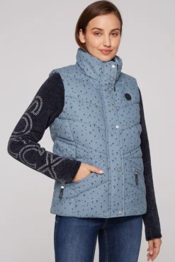 Best CAMP DAVID & SOCCX Steppweste mit filigranem All Over Print cool grey coolgrey