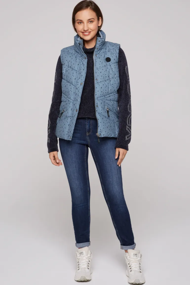 Best CAMP DAVID & SOCCX Steppweste mit filigranem All Over Print cool grey coolgrey