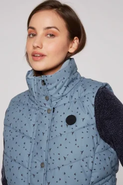 Best CAMP DAVID & SOCCX Steppweste mit filigranem All Over Print cool grey coolgrey