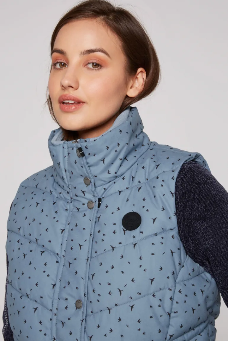 Best CAMP DAVID & SOCCX Steppweste mit filigranem All Over Print cool grey coolgrey