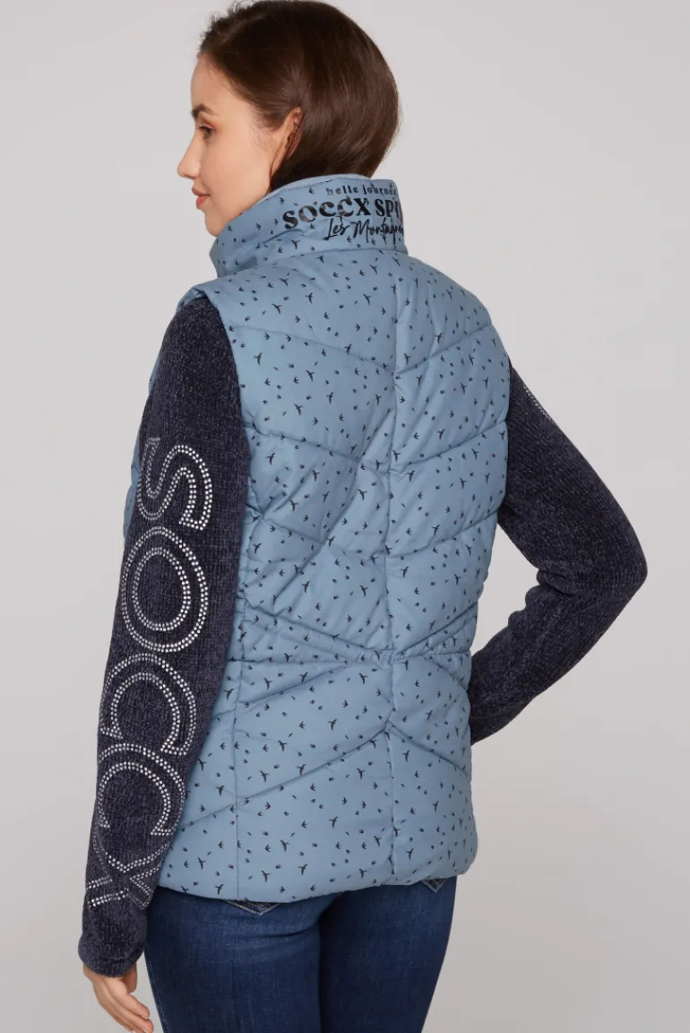 Best CAMP DAVID & SOCCX Steppweste mit filigranem All Over Print cool grey coolgrey