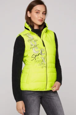 Sale CAMP DAVID & SOCCX Steppweste mit Kapuze im Stehkragen yellow lime yellowlime