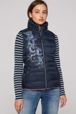 Sale CAMP DAVID & SOCCX Steppweste mit Kapuze im Stehkragen blue navy bluenavy