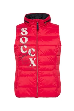 Best CAMP DAVID & SOCCX Steppweste mit Kapuze im Stehkragen clear red clearred