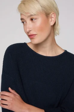Best Sale CAMP DAVID & SOCCX Stone Washed Pullover mit Intarsia-Design blue navy bluenavy