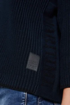 Best Sale CAMP DAVID & SOCCX Stone Washed Pullover mit Intarsia-Design blue navy bluenavy