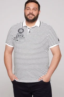 Sale CAMP DAVID & SOCCX Streifen-Polo mit Logo Details opticwhite