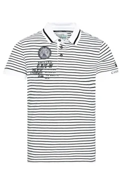 Sale CAMP DAVID & SOCCX Streifen-Polo mit Logo Details opticwhite