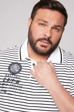 Sale CAMP DAVID & SOCCX Streifen-Polo mit Logo Details opticwhite