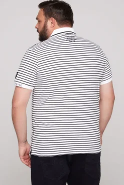 Sale CAMP DAVID & SOCCX Streifen-Polo mit Logo Details opticwhite