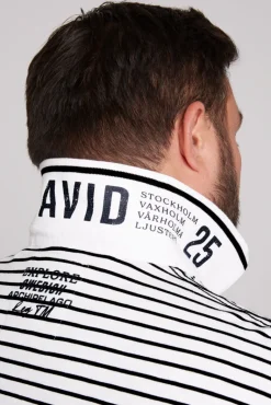 Sale CAMP DAVID & SOCCX Streifen-Polo mit Logo Details opticwhite