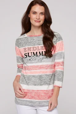 Cheap CAMP DAVID & SOCCX Streifenshirt mit U-Boot-Ausschnitt neon pink neonpink