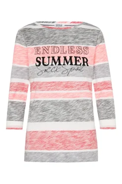 Cheap CAMP DAVID & SOCCX Streifenshirt mit U-Boot-Ausschnitt neon pink neonpink