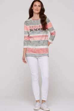 Cheap CAMP DAVID & SOCCX Streifenshirt mit U-Boot-Ausschnitt neon pink neonpink