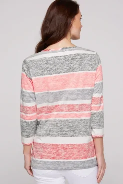 Cheap CAMP DAVID & SOCCX Streifenshirt mit U-Boot-Ausschnitt neon pink neonpink