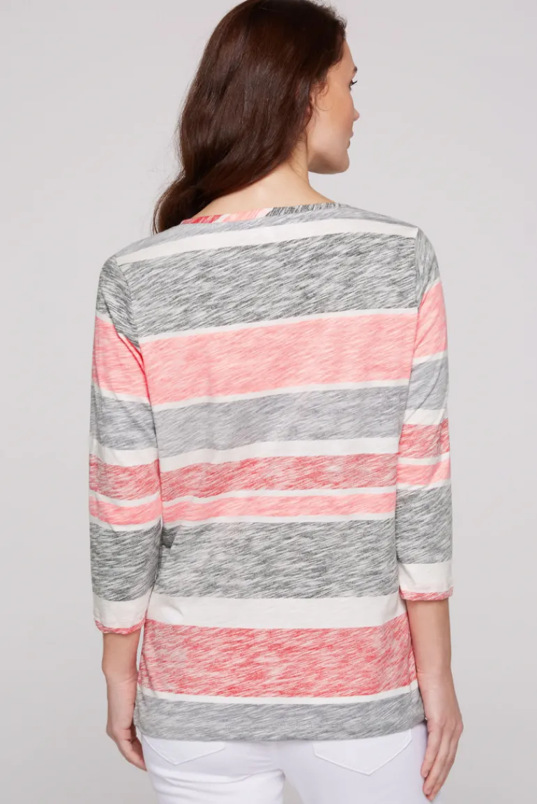 Cheap CAMP DAVID & SOCCX Streifenshirt mit U-Boot-Ausschnitt neon pink neonpink