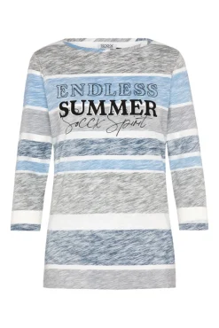 Cheap CAMP DAVID & SOCCX Streifenshirt mit U-Boot-Ausschnitt airy blue airyblue