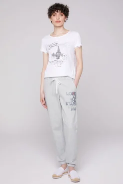 Cheap CAMP DAVID & SOCCX Sweathose mit Glitter Print grey melange | XXL greymelange