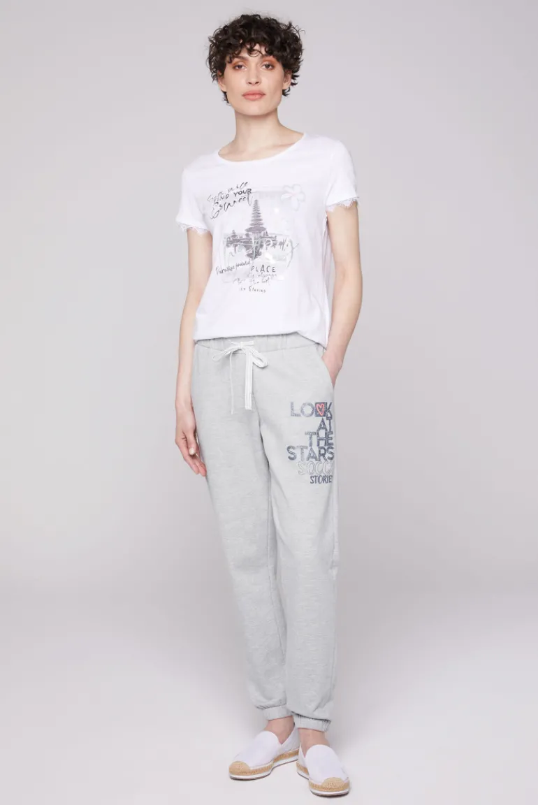 Cheap CAMP DAVID & SOCCX Sweathose mit Glitter Print grey melange | XXL greymelange