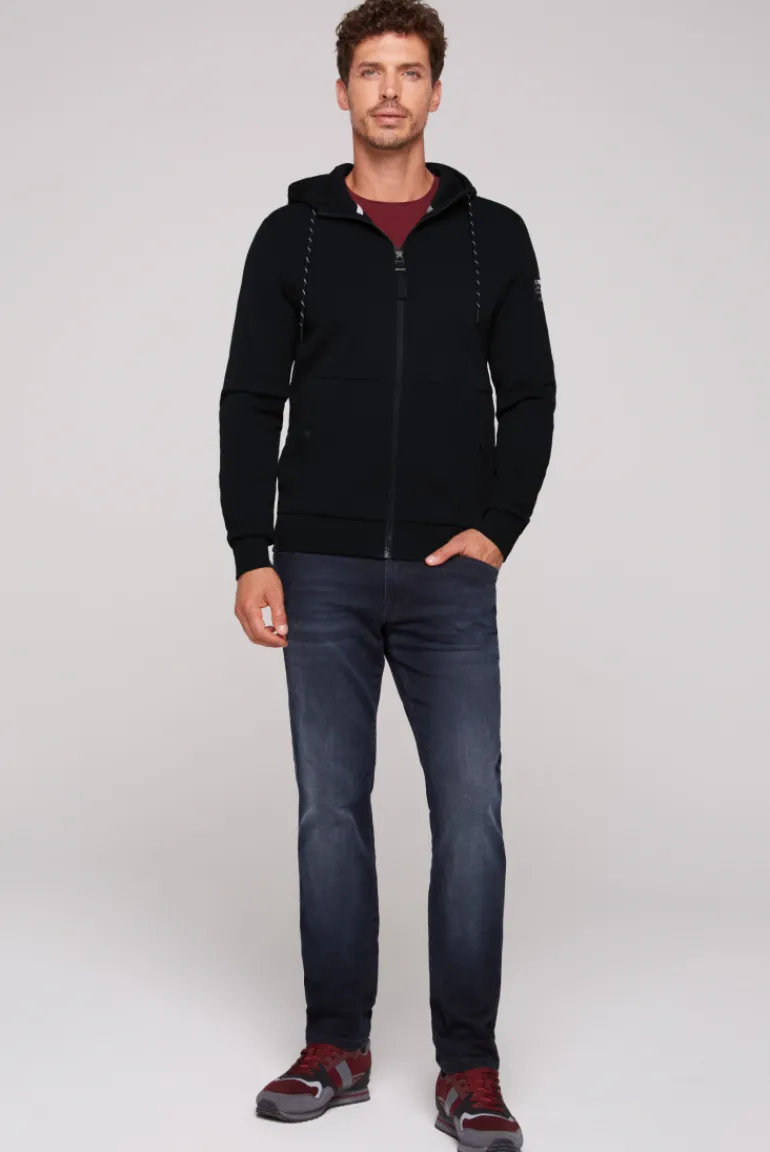 Shop CAMP DAVID & SOCCX Sweatjacke aus Interlock mit Kapuze blue navy bluenavy