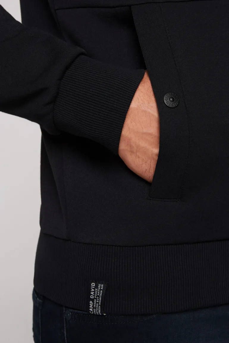 Shop CAMP DAVID & SOCCX Sweatjacke aus Interlock mit Kapuze blue navy bluenavy