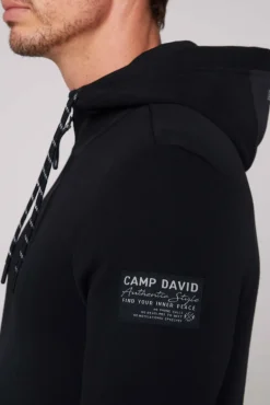 Shop CAMP DAVID & SOCCX Sweatjacke aus Interlock mit Kapuze blue navy bluenavy