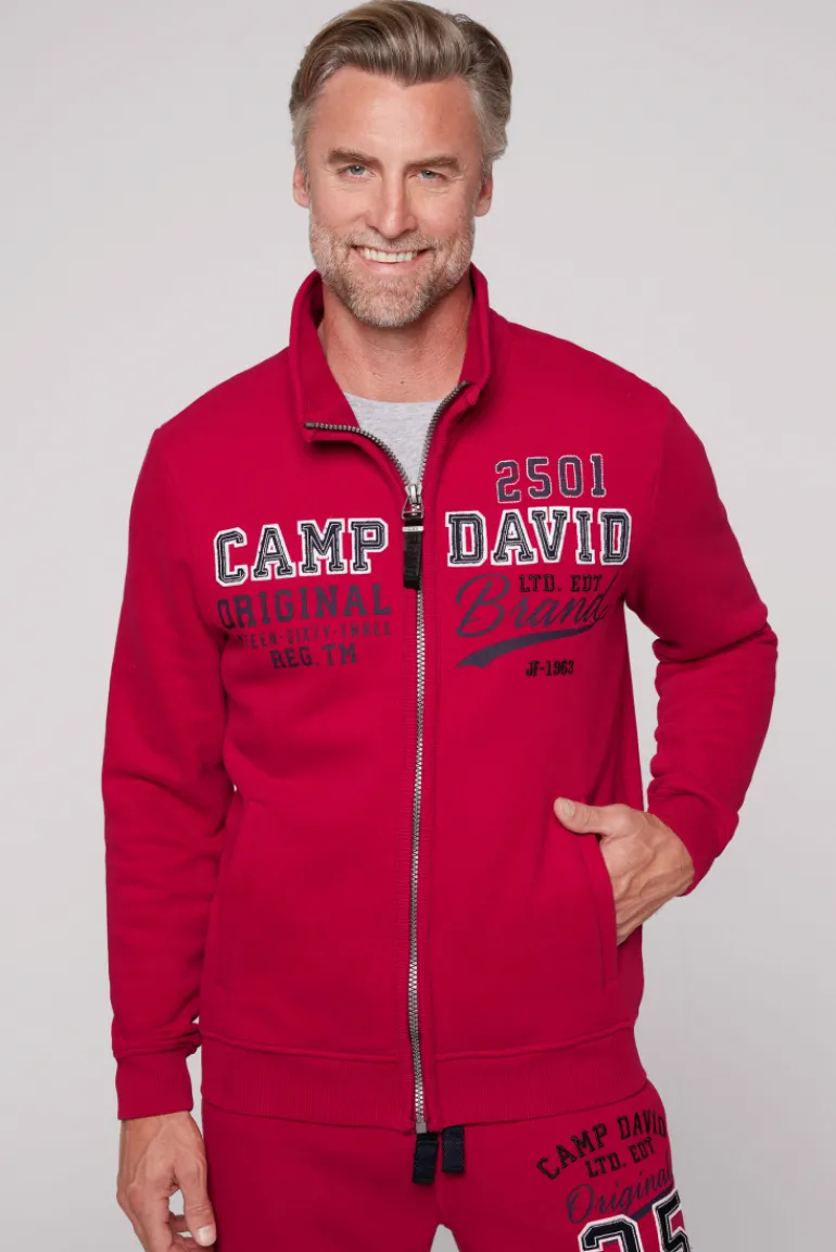 Cheap CAMP DAVID & SOCCX Sweatjacke mit Artwork im Retro-Style royal red royalred