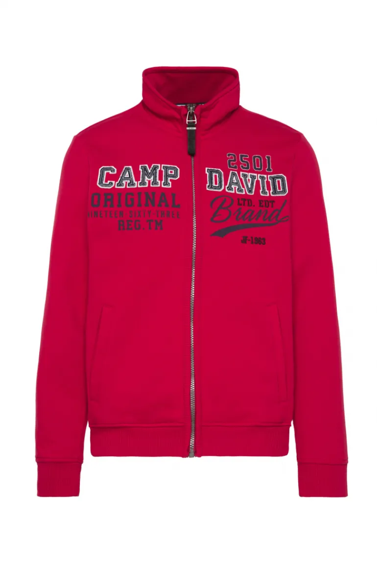 Cheap CAMP DAVID & SOCCX Sweatjacke mit Artwork im Retro-Style royal red royalred