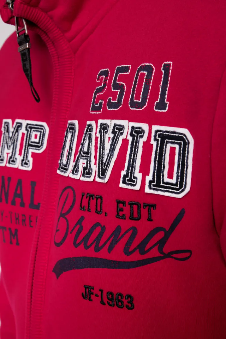 Cheap CAMP DAVID & SOCCX Sweatjacke mit Artwork im Retro-Style royal red royalred