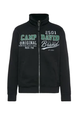 Fashion CAMP DAVID & SOCCX Sweatjacke mit Artwork im Retro-Style black