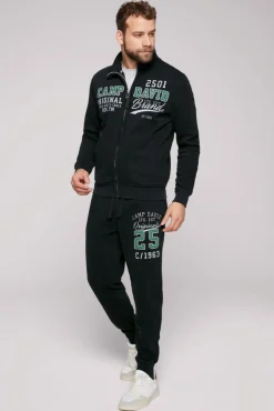 Fashion CAMP DAVID & SOCCX Sweatjacke mit Artwork im Retro-Style black