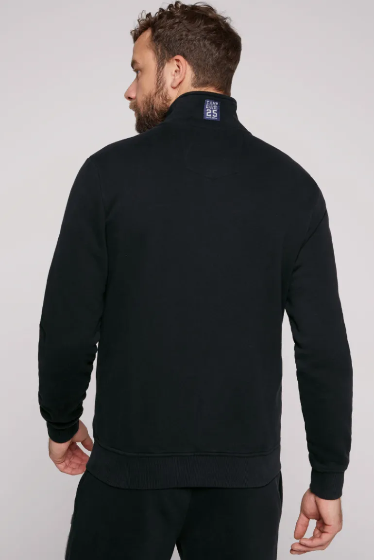 Fashion CAMP DAVID & SOCCX Sweatjacke mit Artwork im Retro-Style black