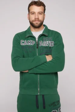 Outlet CAMP DAVID & SOCCX Sweatjacke mit Artwork im Retro-Style raw green rawgreen