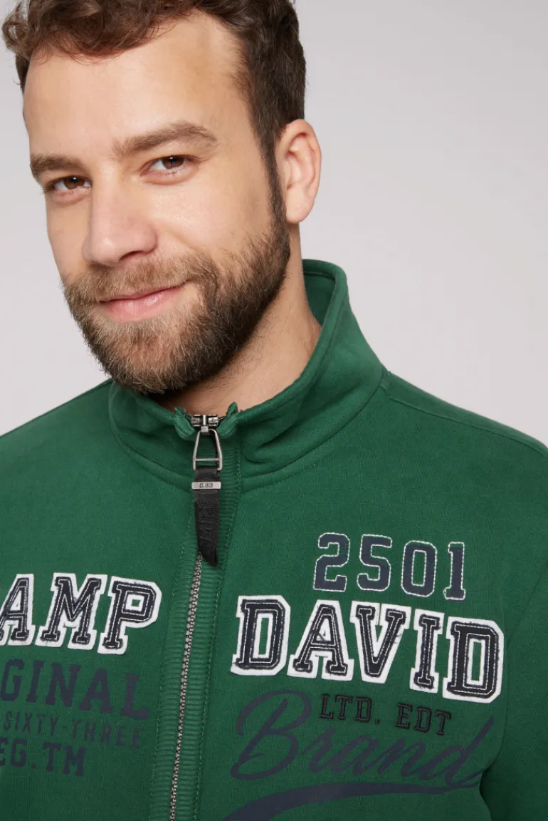 Outlet CAMP DAVID & SOCCX Sweatjacke mit Artwork im Retro-Style raw green rawgreen