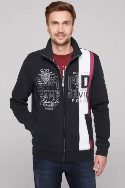 Discount CAMP DAVID & SOCCX Sweatjacke mit Color-Blocking und Artworks blue navy bluenavy