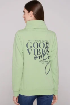 Best Sale CAMP DAVID & SOCCX Sweatjacke mit hohem Kragen und Rücken-Print light green lightgreen