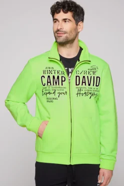 Outlet CAMP DAVID & SOCCX Sweatjacke mit Logo Artwork neon green neongreen