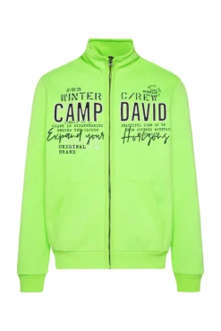 Outlet CAMP DAVID & SOCCX Sweatjacke mit Logo Artwork neon green neongreen